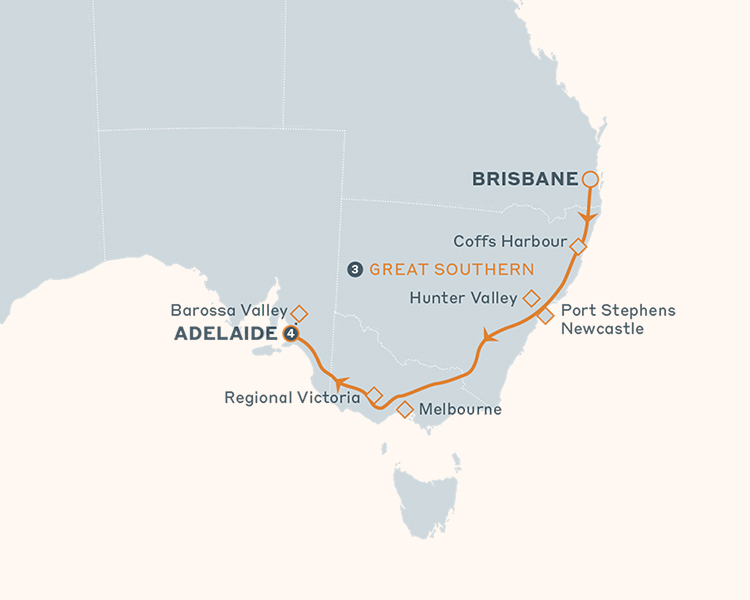 Adelaide Delight map - image courtesy of Journey Beyond Rail.