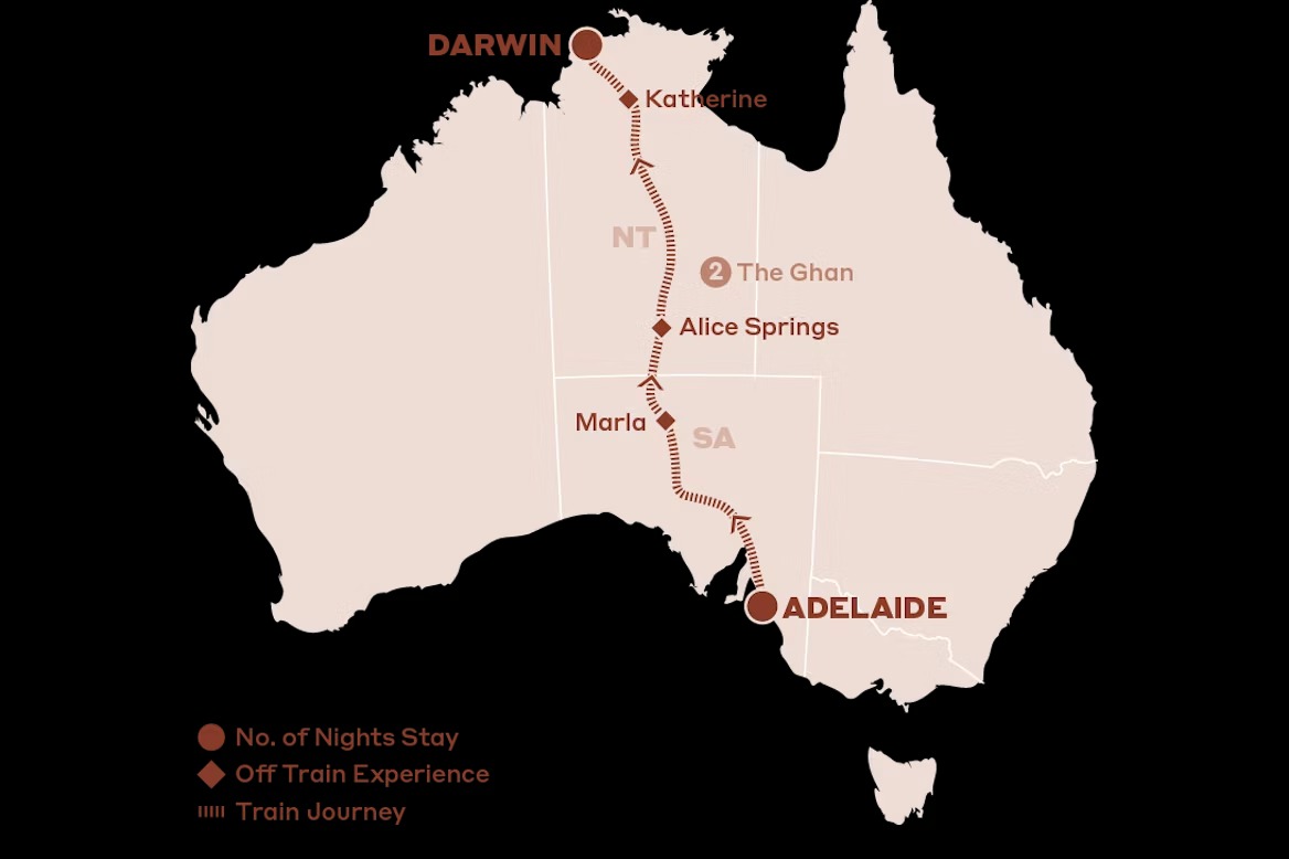 The Legendary Ghan Adelaide to Darwin